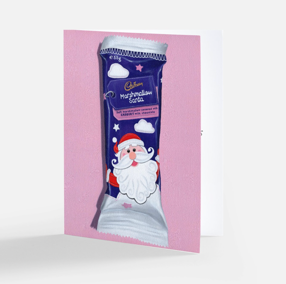 Marshmallow Santa Christmas Card