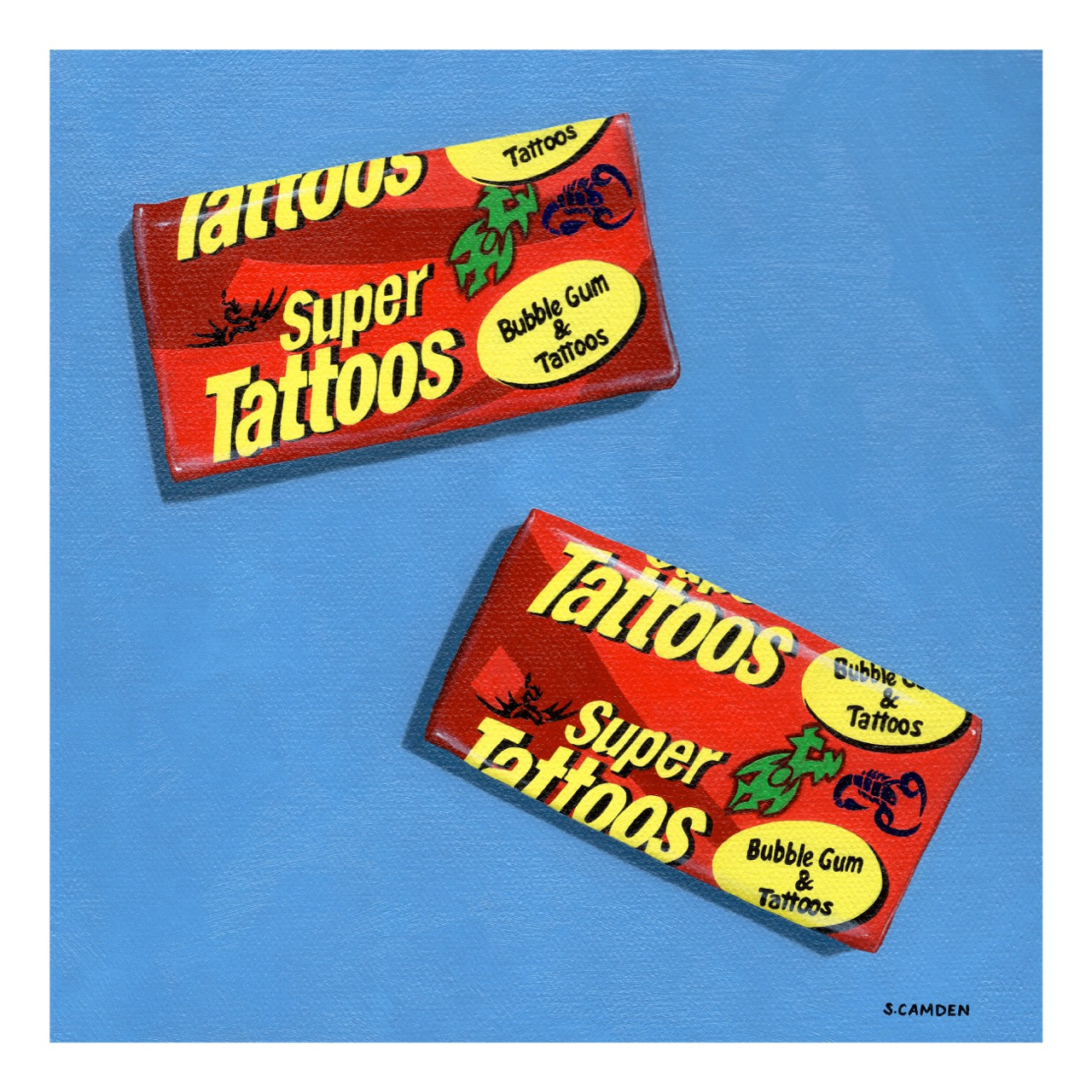 Super Tattoos Bubble Gum Mini Print