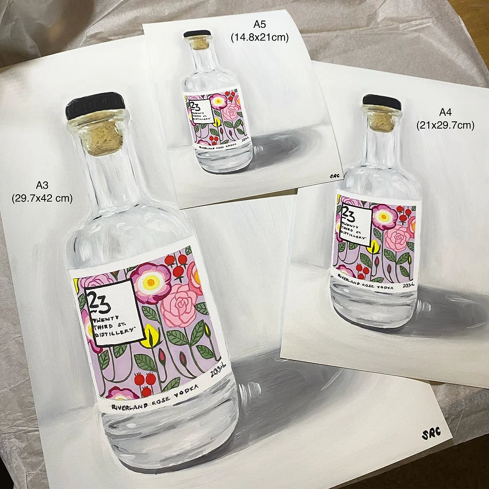 Riverland Rose Vodka Bottle Fine Art Print