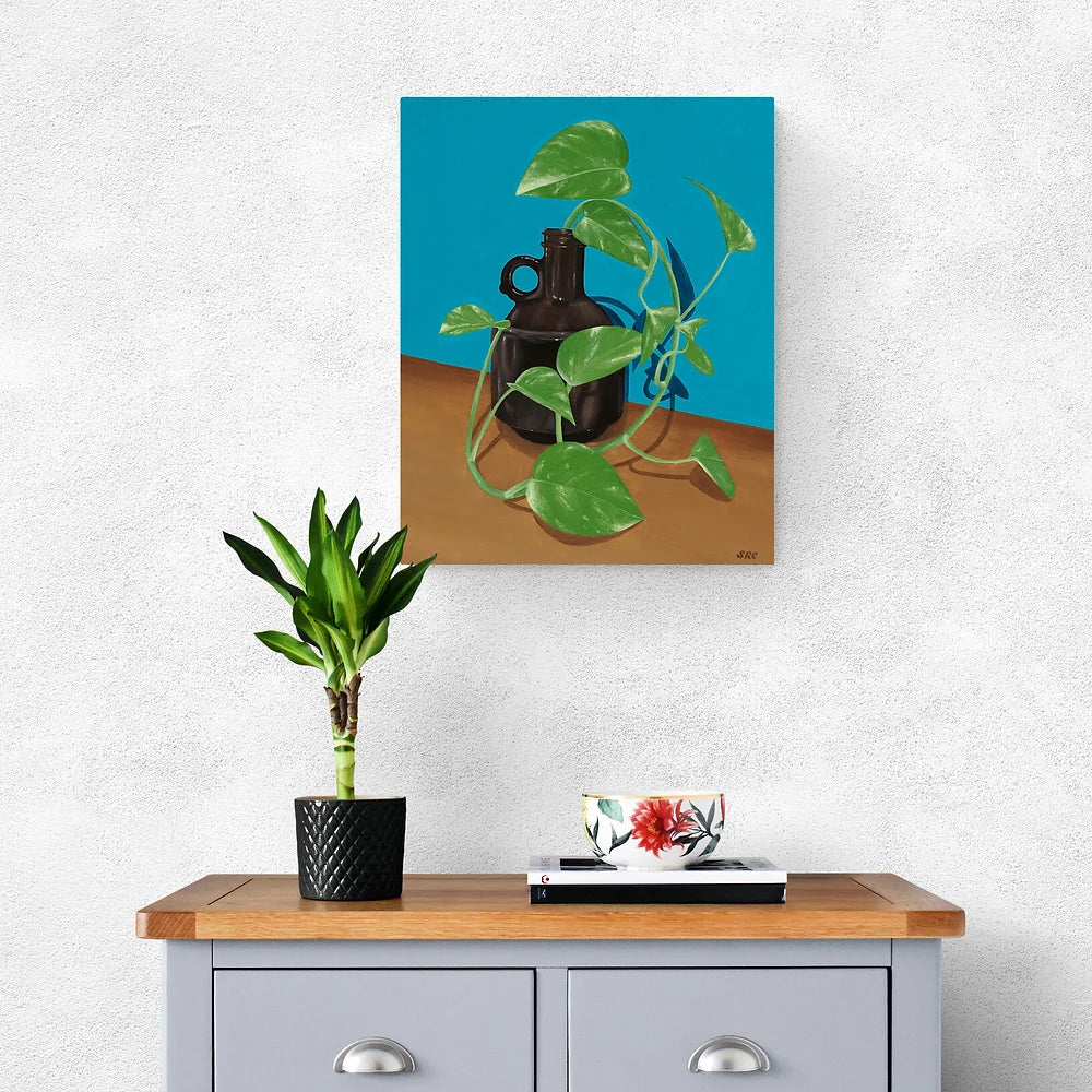 Growler and Devils Ivy on a Table Fine Art Print