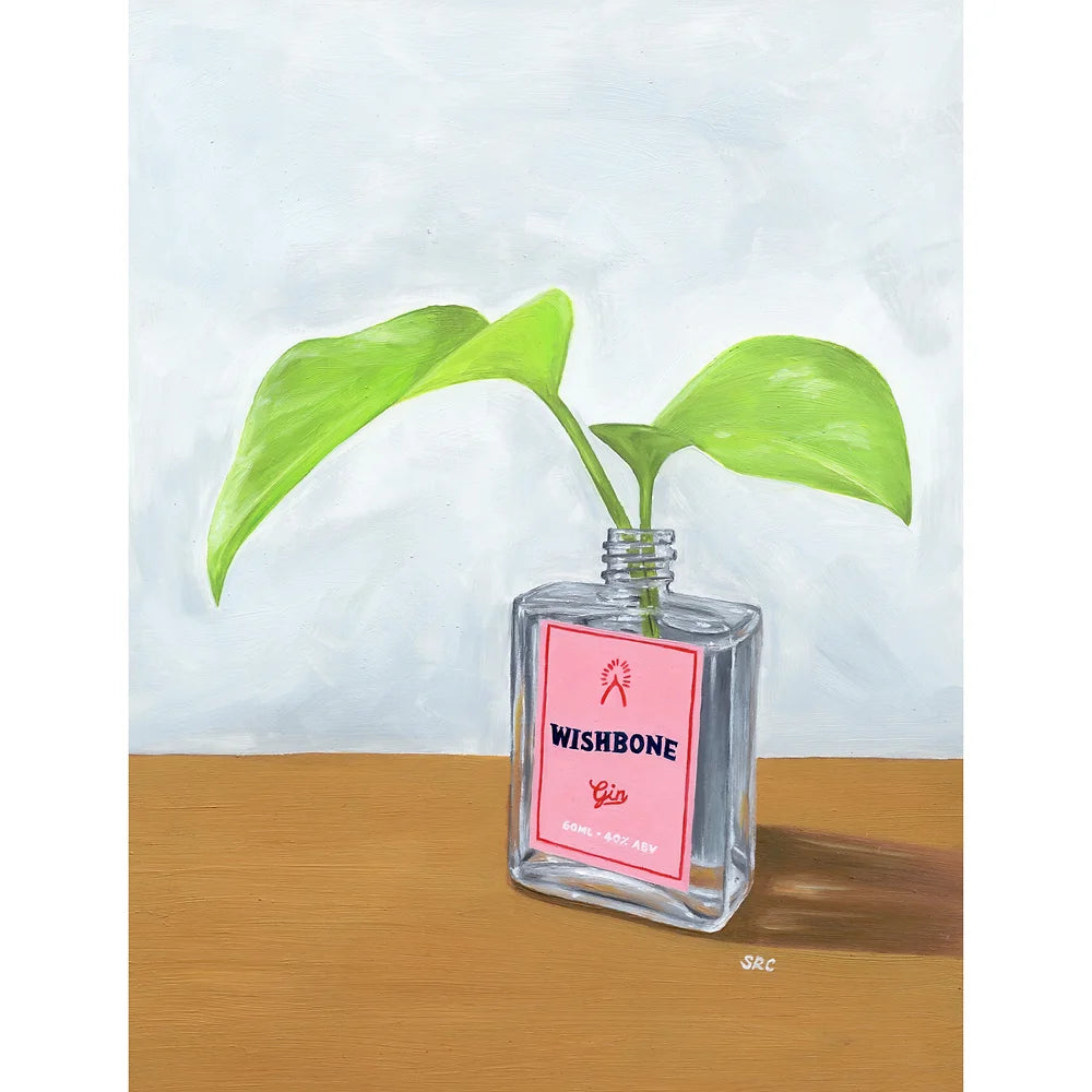 Wishbone Gin & Neon Pothos Greeting Card