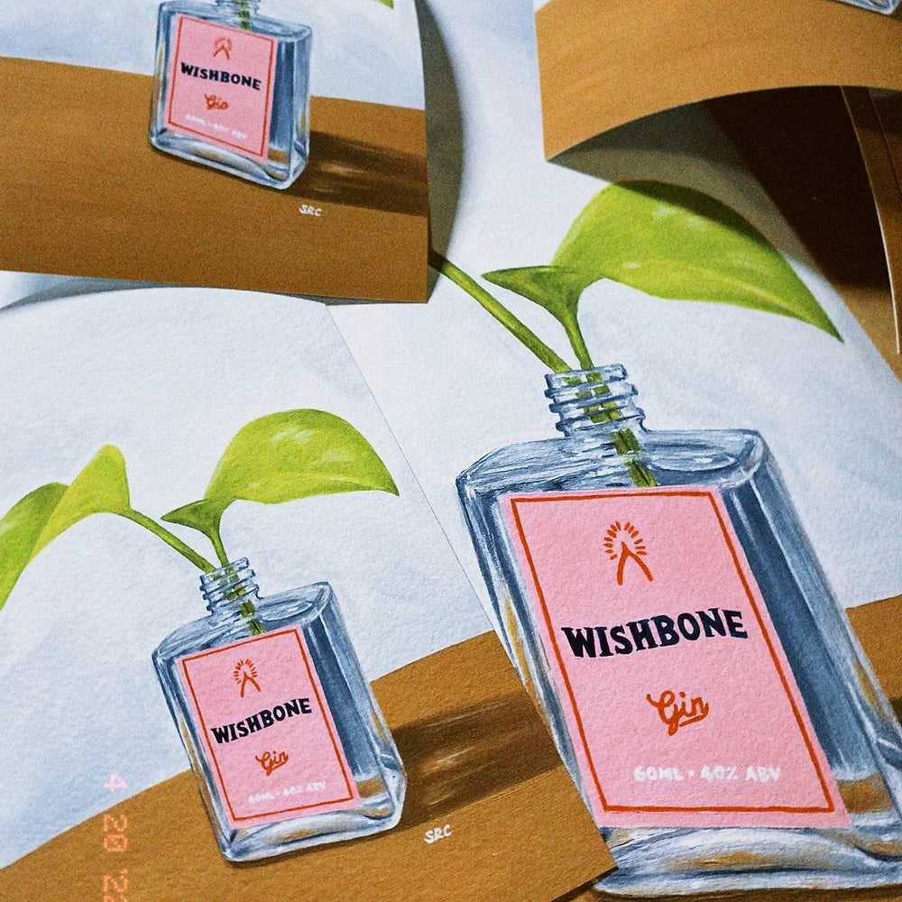 Wishbone Gin and Neon Pothos Fine Art Print