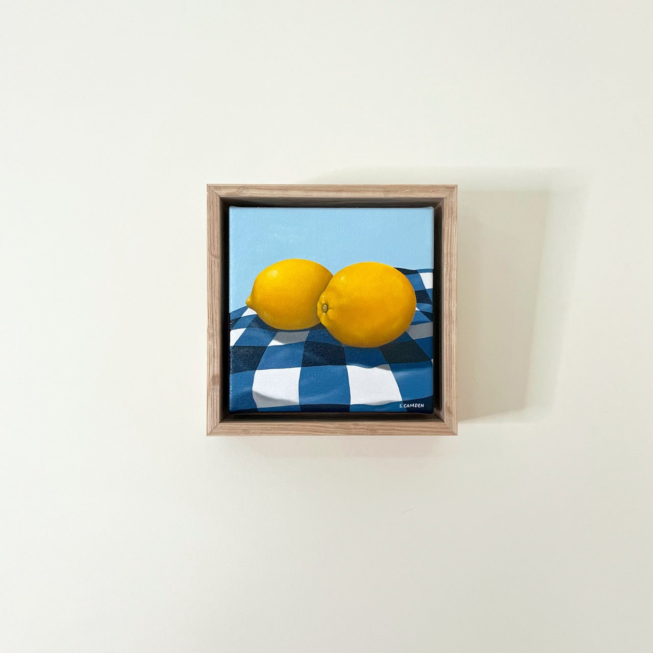 Pair of Lemons on Blue Gingham