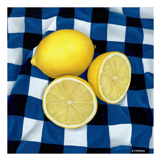 Lemons & Blue Gingham II Mini Print