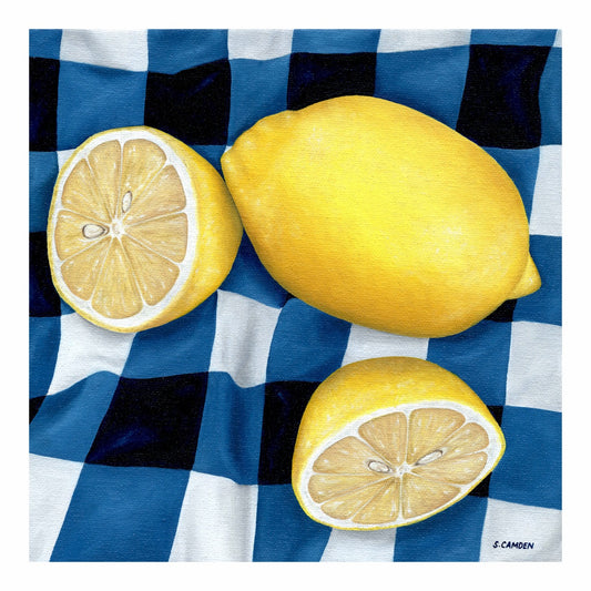 Lemons & Blue Gingham Limited Ed. Fine Art Print