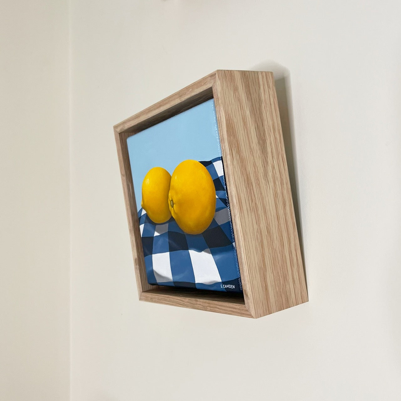 Pair of Lemons on Blue Gingham