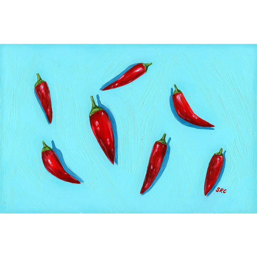 Blue Chillies Greeting Card